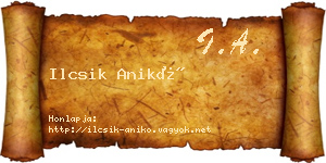 Ilcsik Anikó névjegykártya